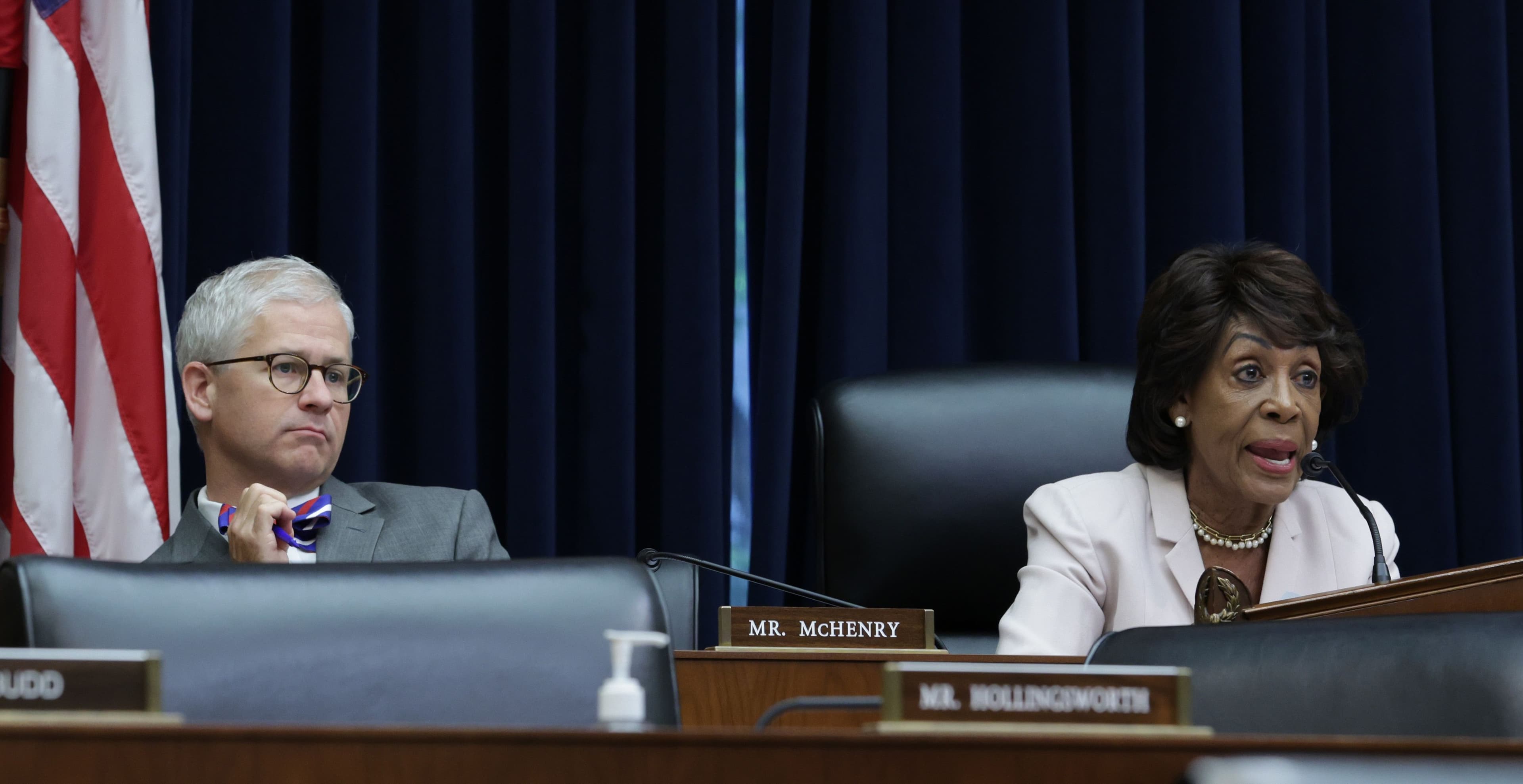 Reps. Patrick McHenry (left) and Maxine Waters (Alex Wong/Getty Images)