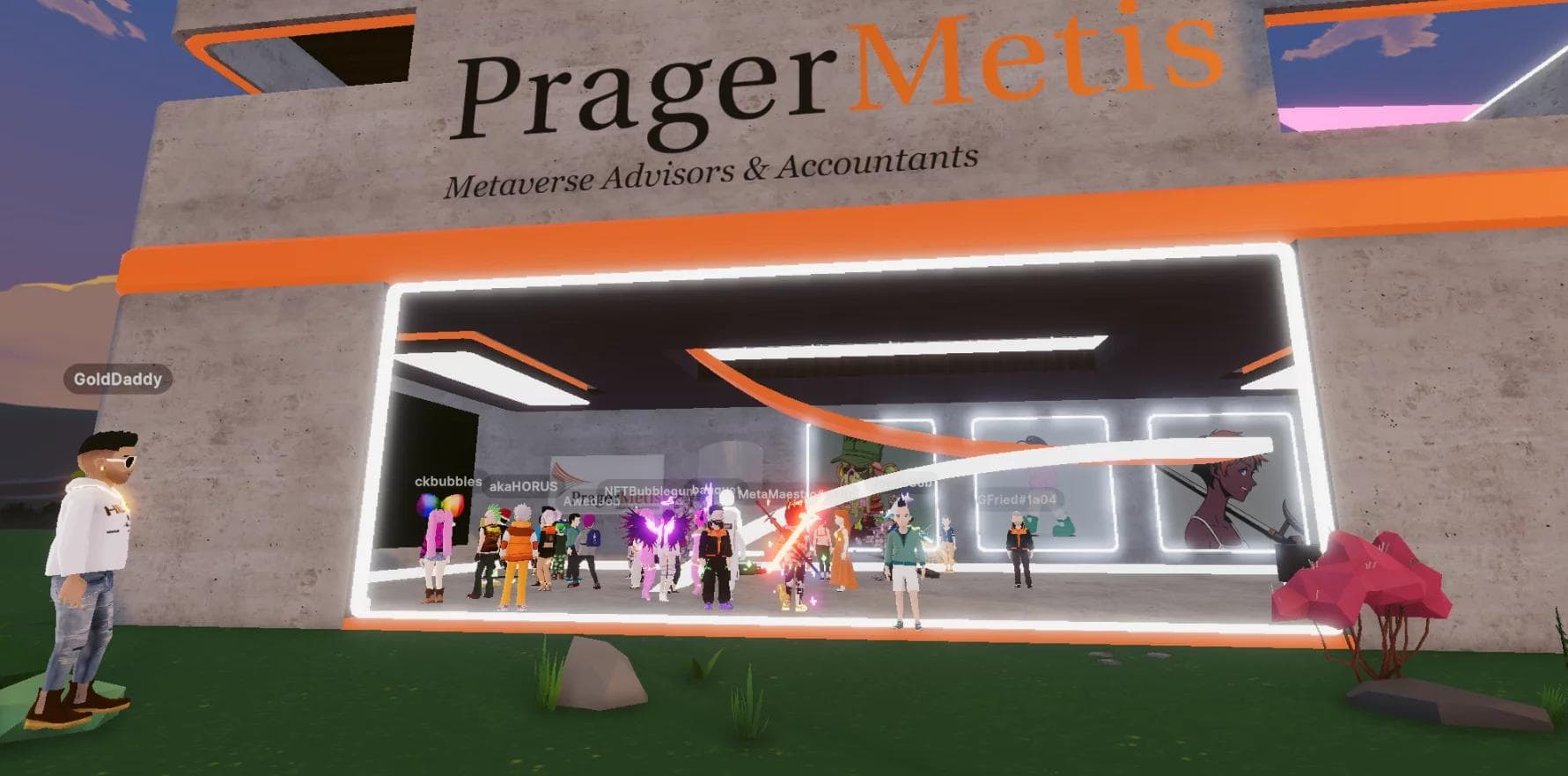 FTX Trading LLC auditor Prager Metis hosted a metaverse office launch party at Dencentraland coordinates (19, 144)  in October. (Prager Metis)