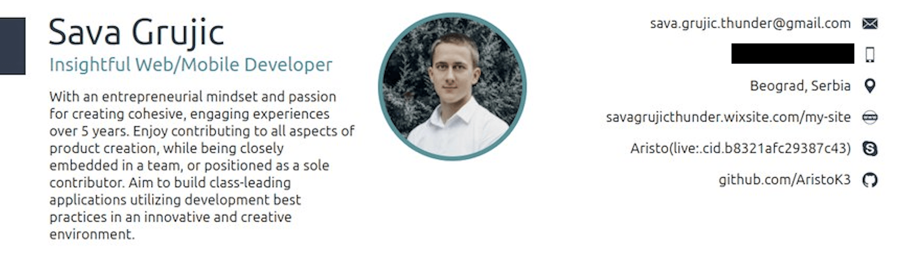 In his resume, "Sava Grujic" cites 5 years of programming experience and claims his home base is in Beograd (Belgrade), Serbia.