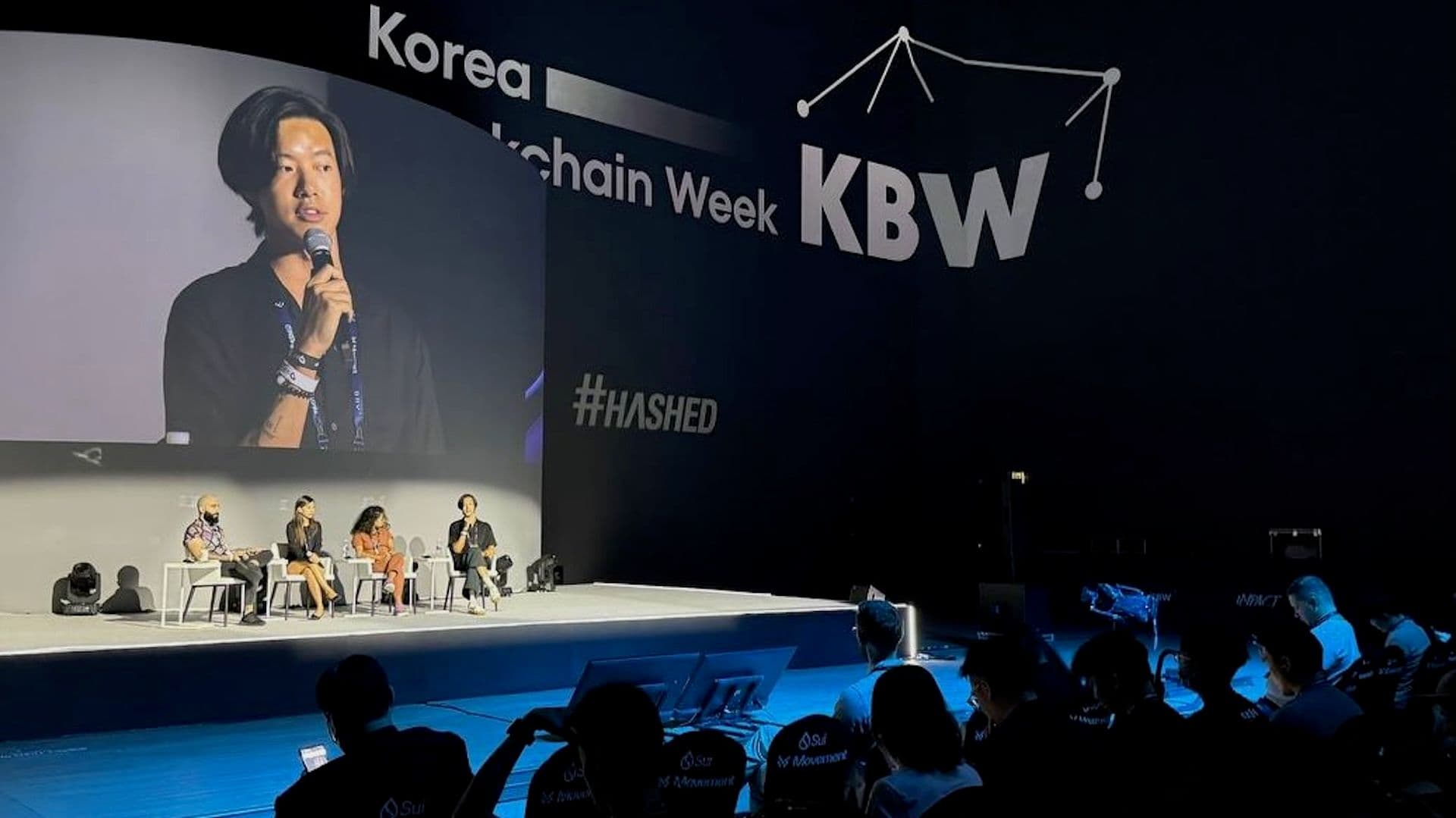 Chris Zhu, CEO and co-founder at Sonic SVM, onstage this week at Korea Blockchain Week (Sonic SVM)