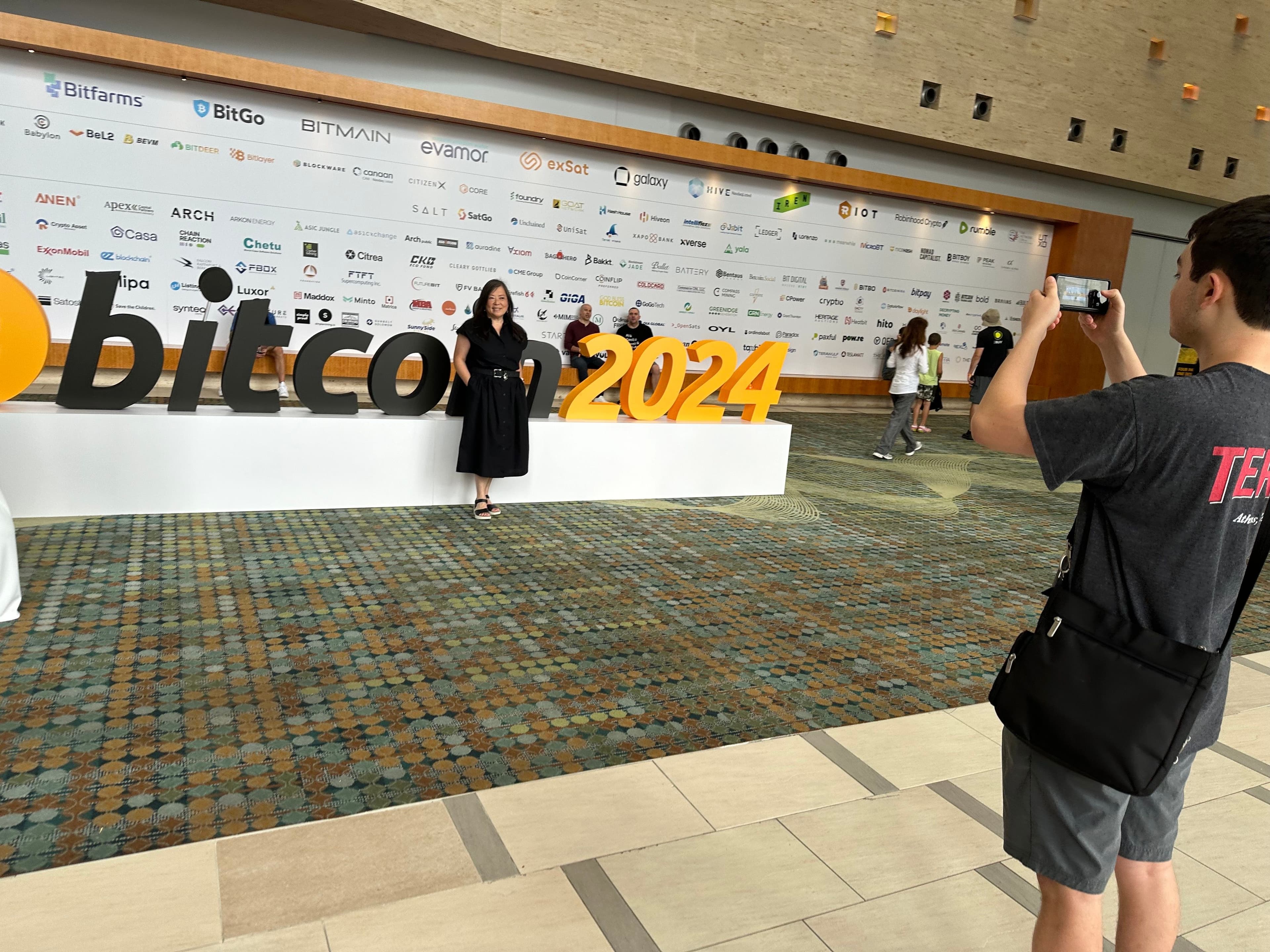 "Bitcoin2024" inside Nasvhille's Music City Center, where the Bitcoin Nashville conference took place (Bradley Keoun)