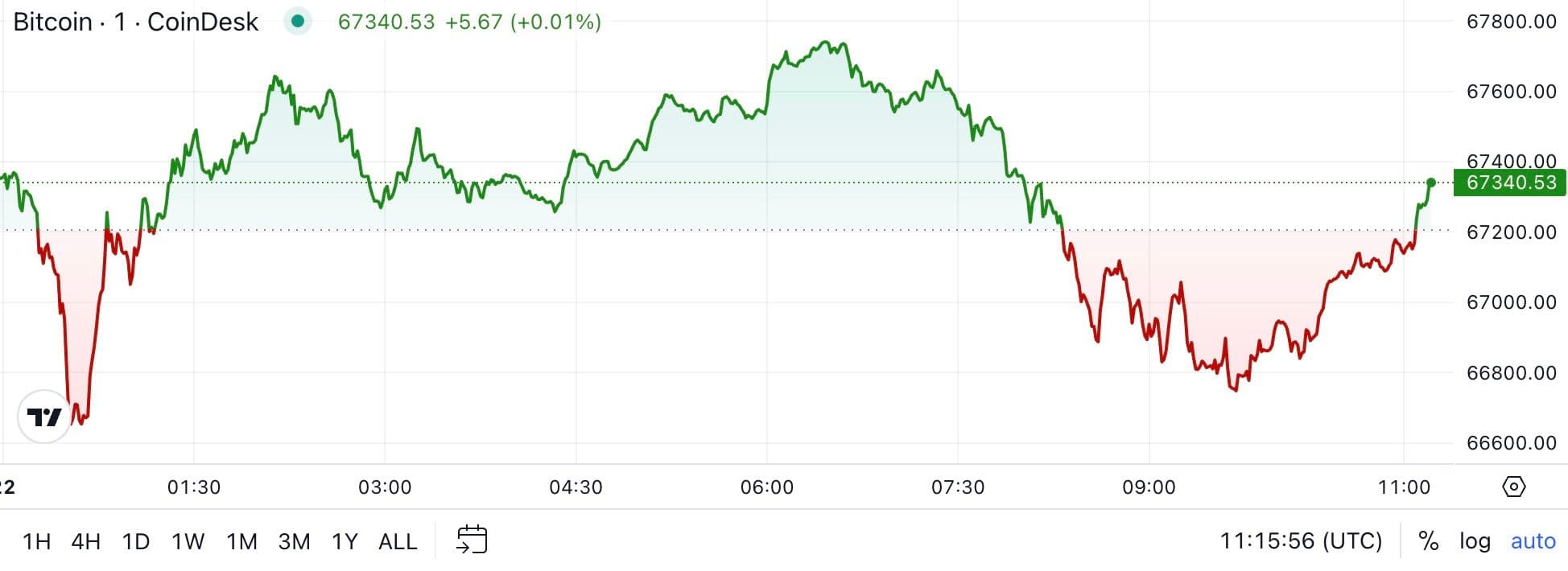 BTC price, FMA Oct. 22 2024 (CoinDesk)