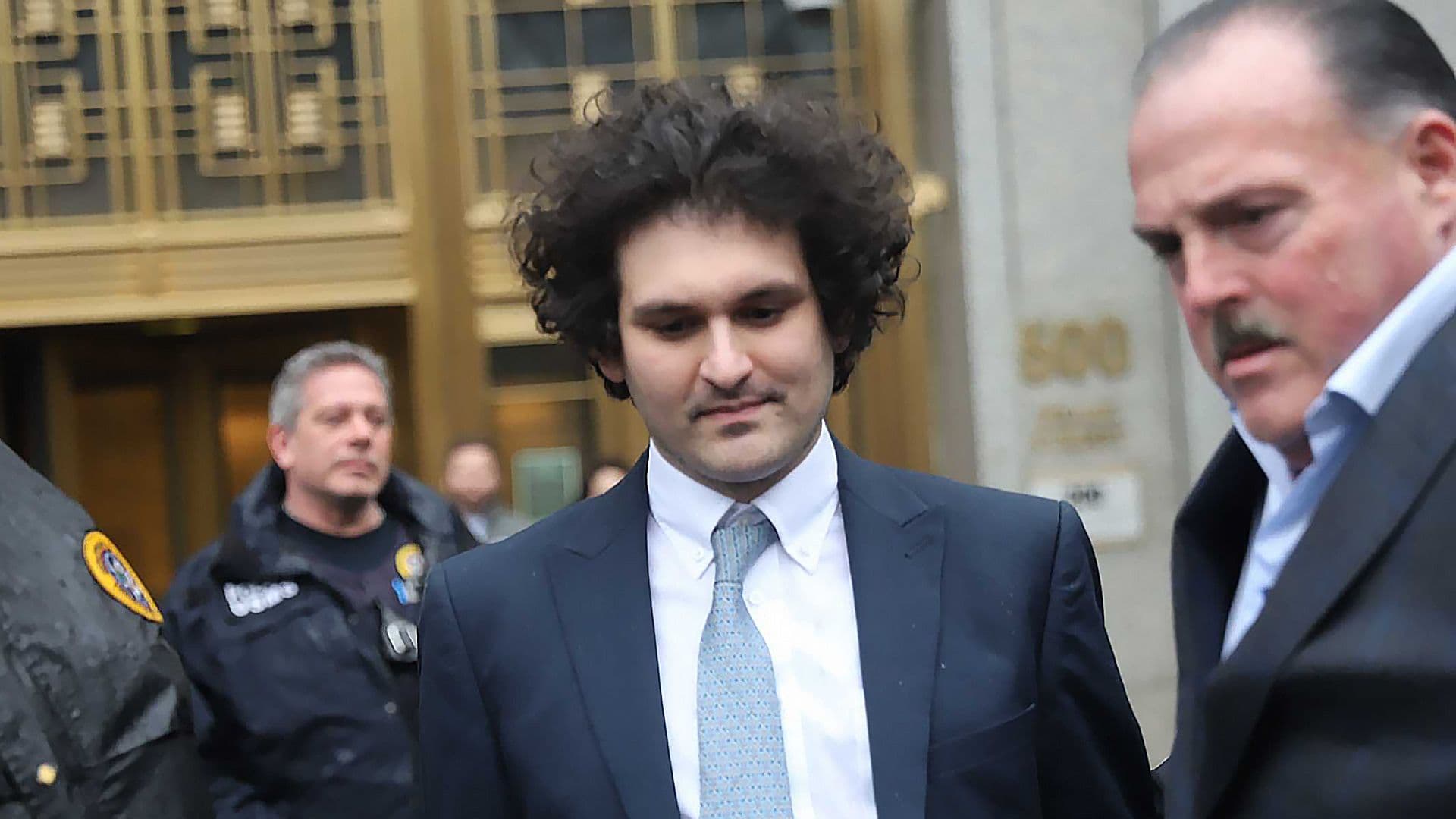 Sam Bankman-Fried leaving court on February 16, 2023 (Liz Napolitano/CoinDesk)