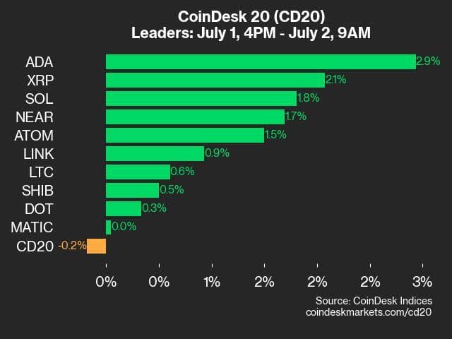 9am CoinDesk 20 Update for 2024-07-02