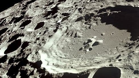 moon, dedalus crater. (NASA)