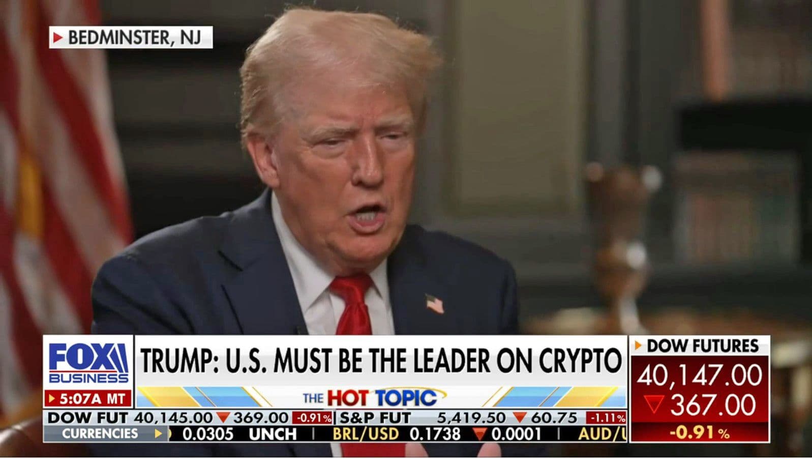 Former President Donald Trump on Fox Business