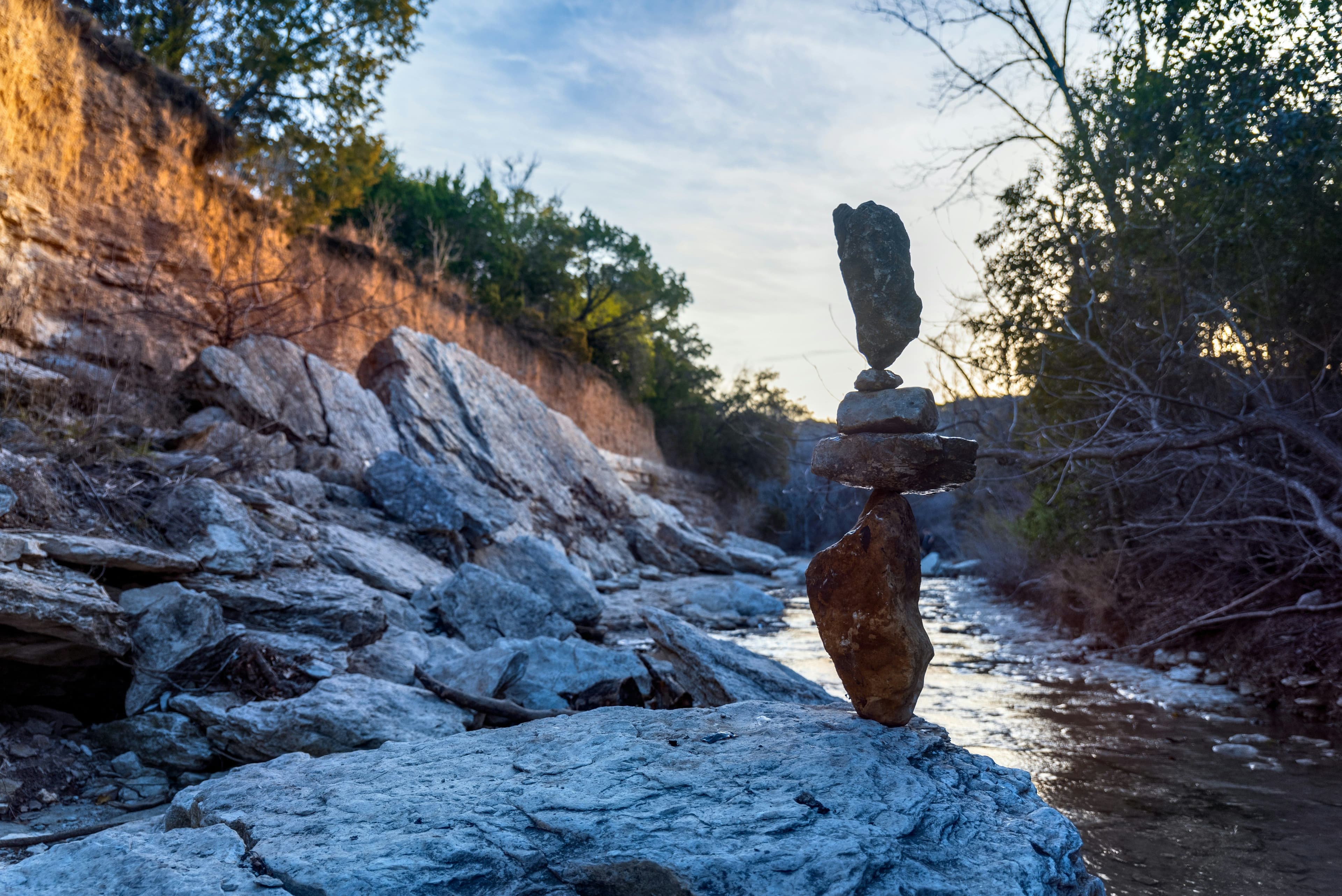 Rock balancing