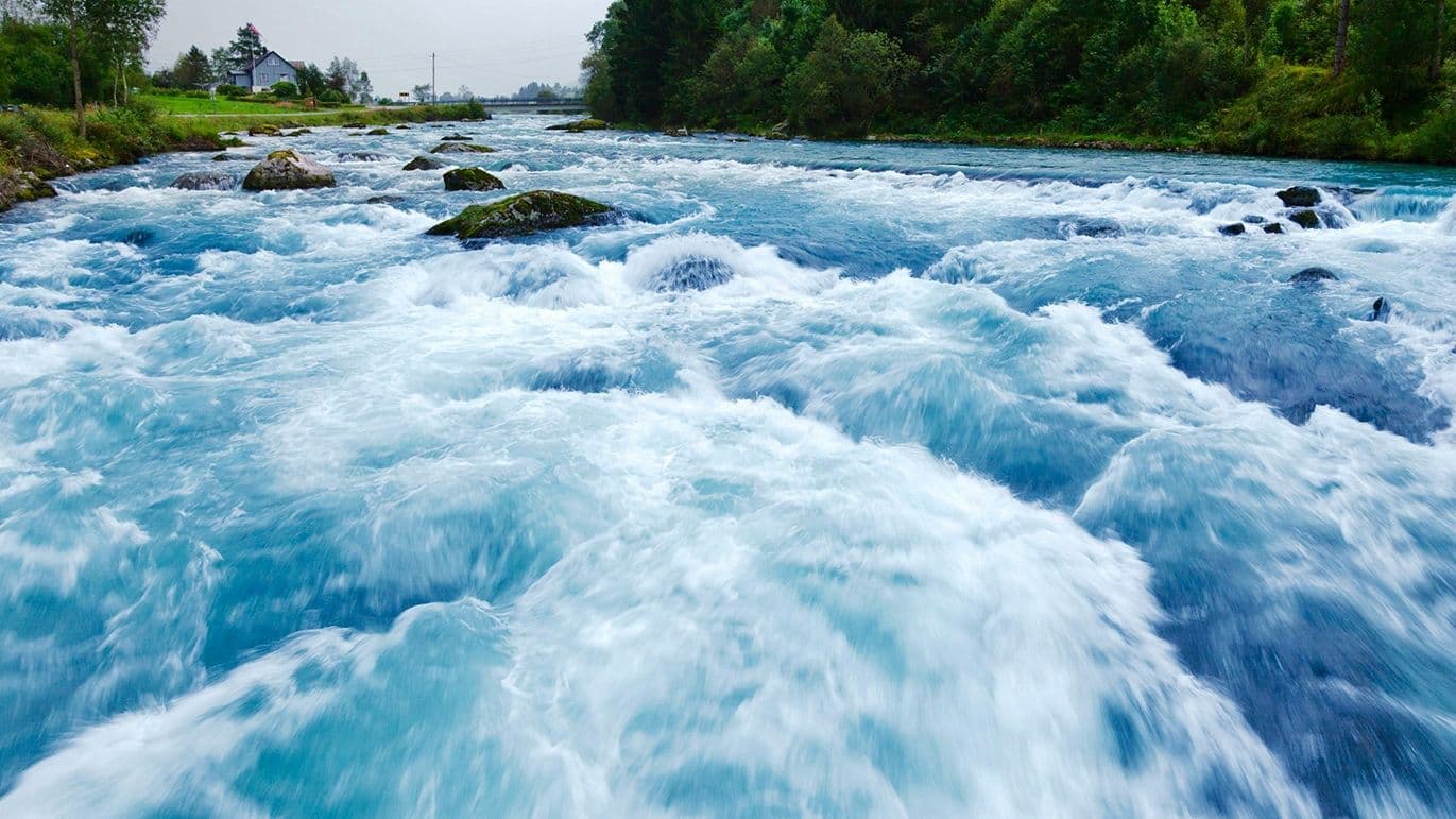 16:9 crop: Flowing River Rough Waters (Shutterstock)