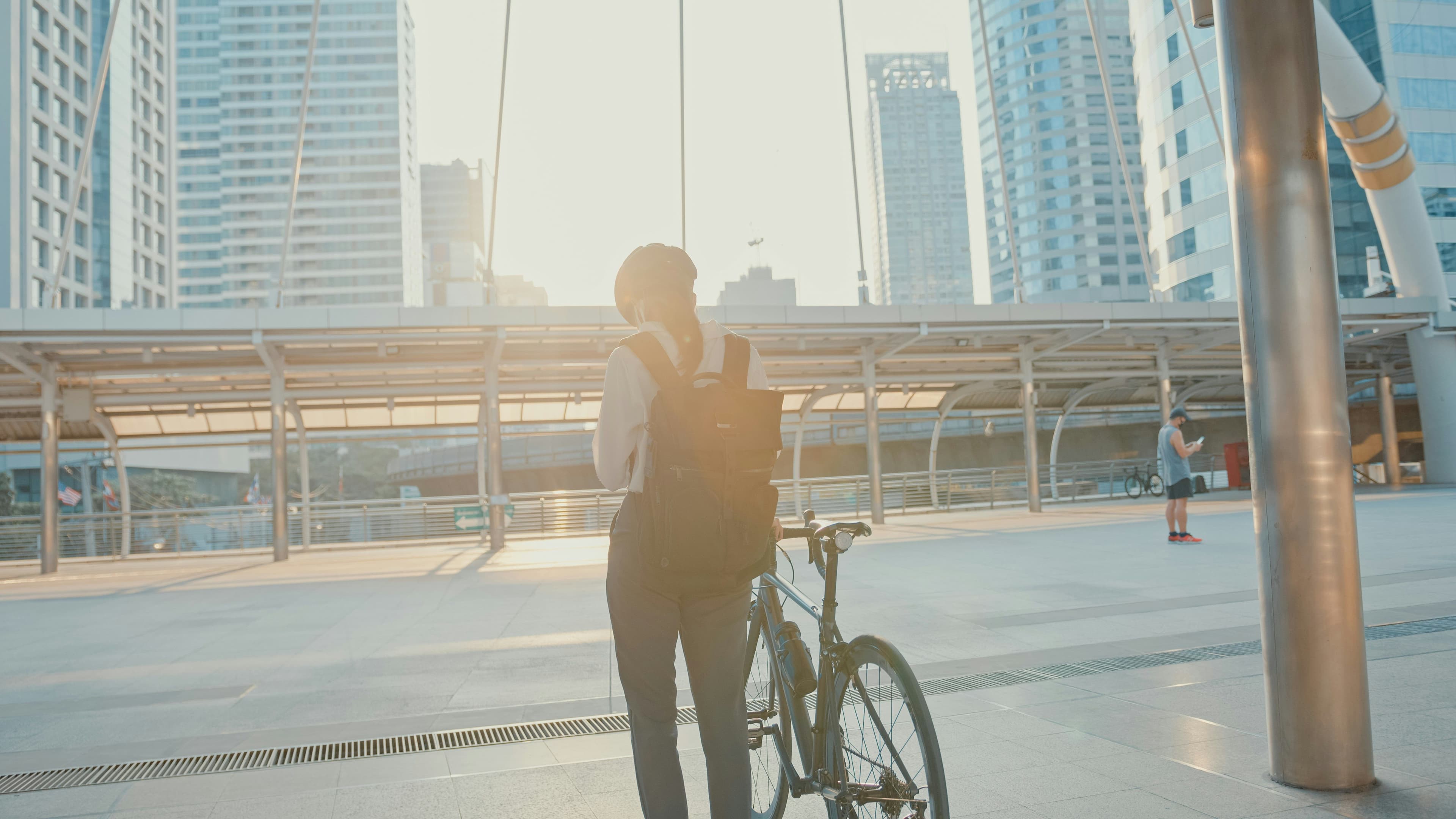 Bike rider in city