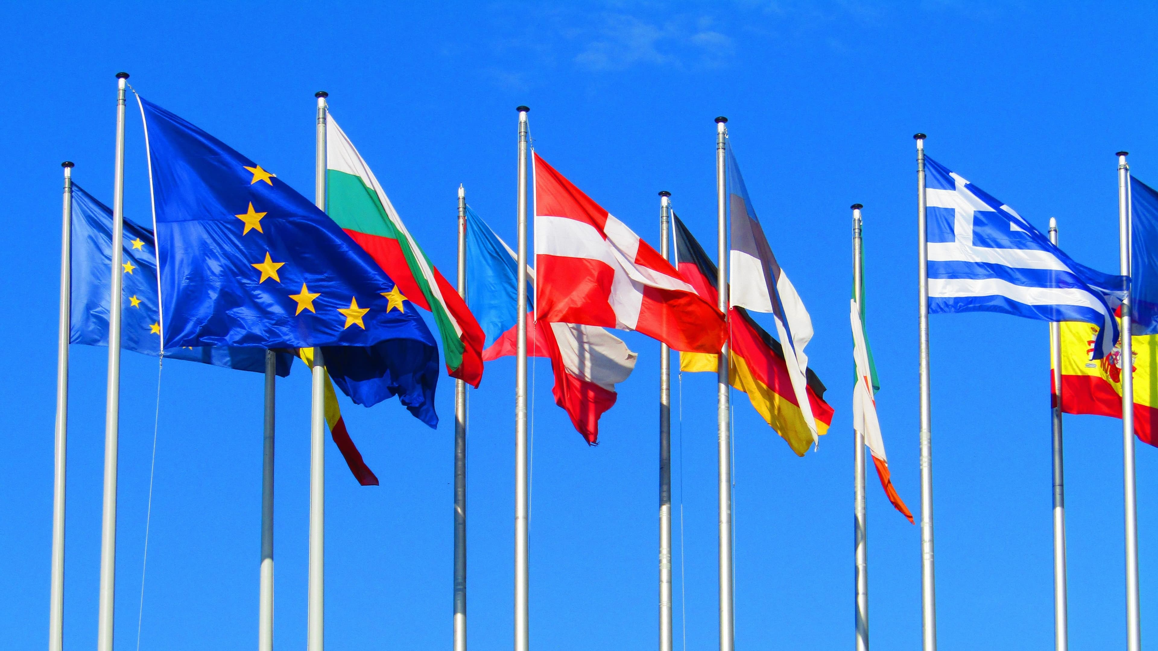 EU flags flying