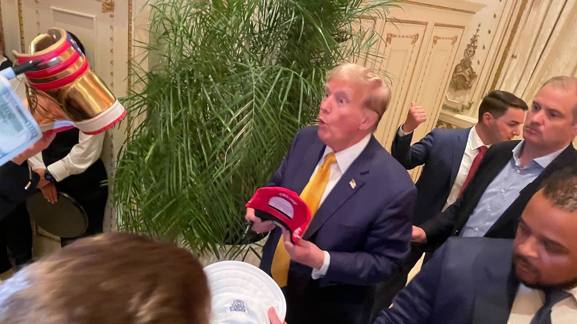 16:9CROP Donald Trump at an NFT event at Mar-a-Lago on May 8, 2024. (Danny Nelson/CoinDesk)