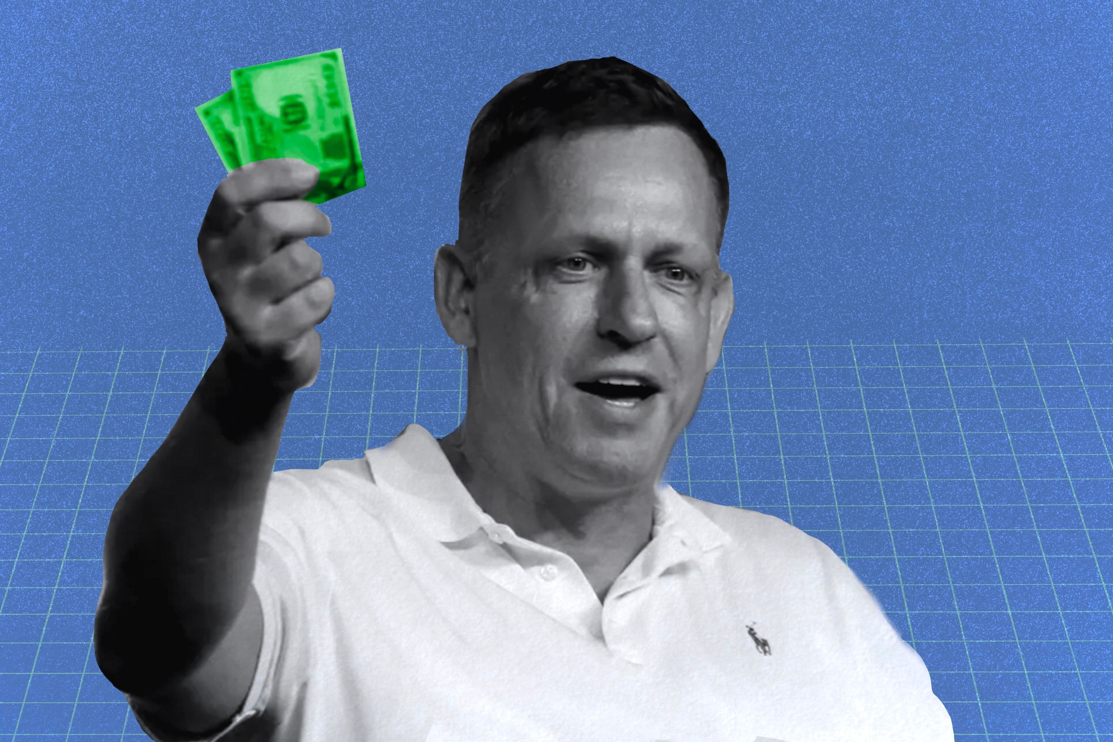 Peter Thiel holding cash Rachel Sun/CoinDesk