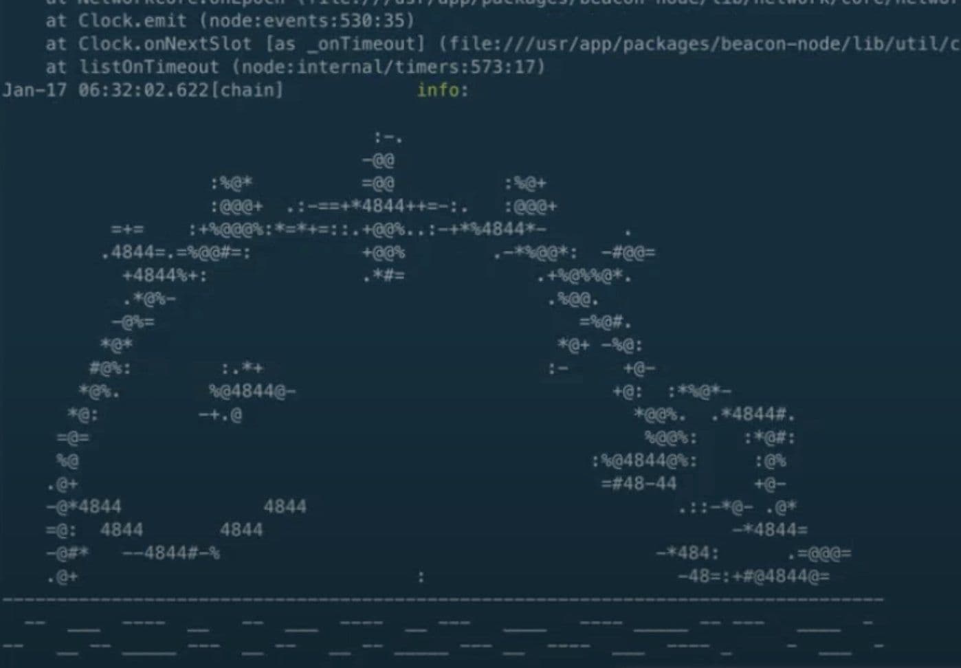 Image tweeted early Wednesday by Ethereum's Tim Beiko with the comment, "blobs are here .oO," in an apparent reference to the Dencun upgrade on the Goerli test network. (Tim Beiko/X)