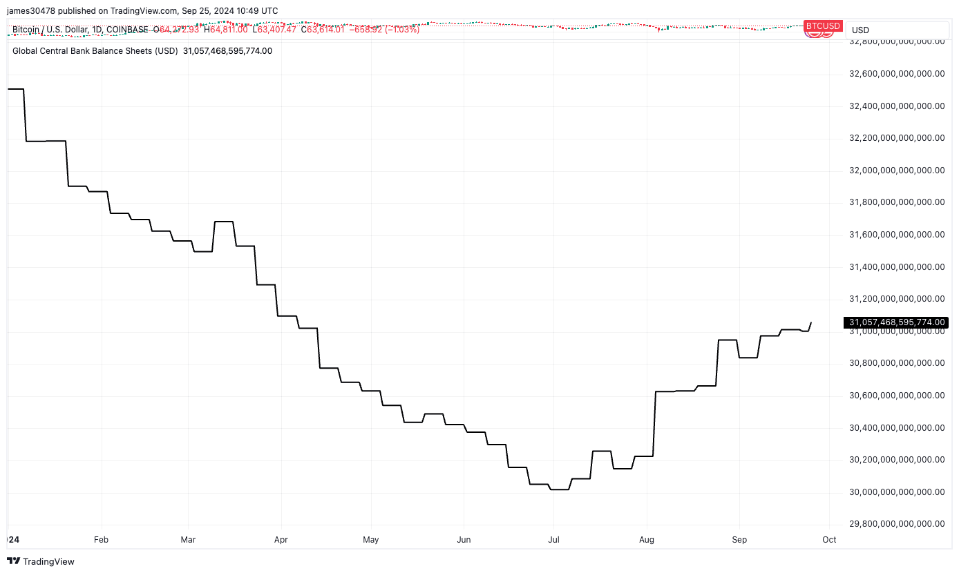 Global Central Bank Balance Sheets: Tradingview/Dylan LeClair)