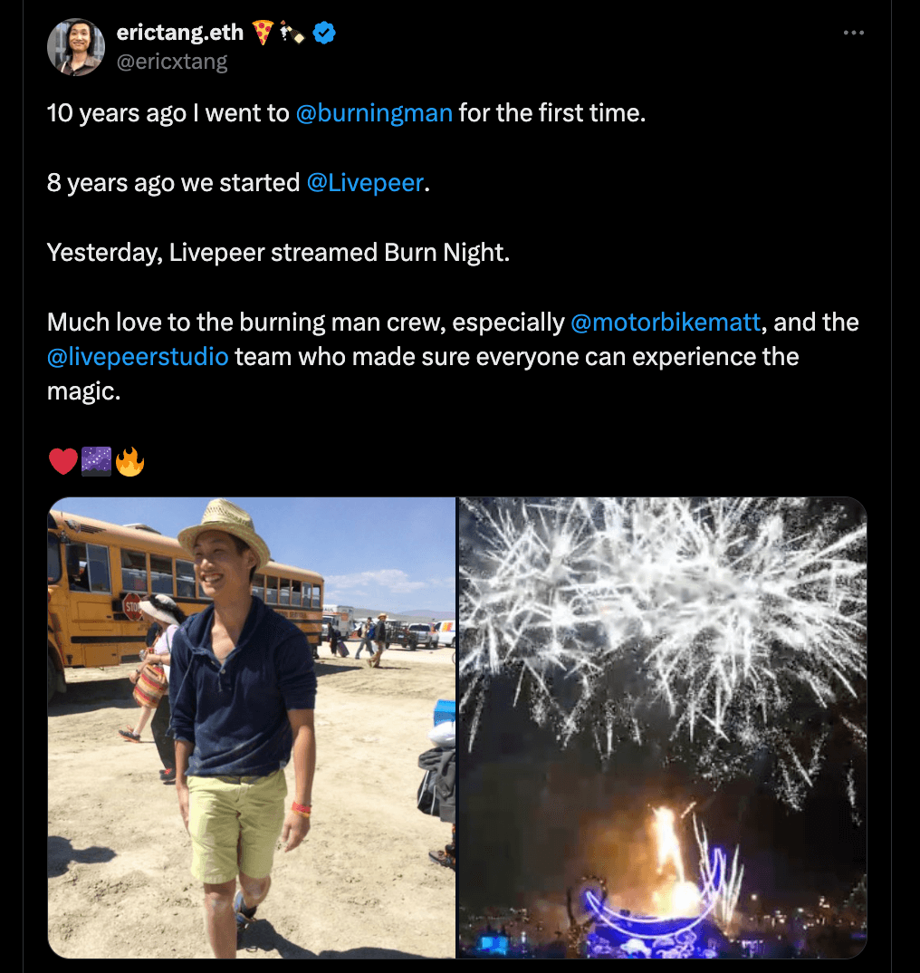 Burning man tweet