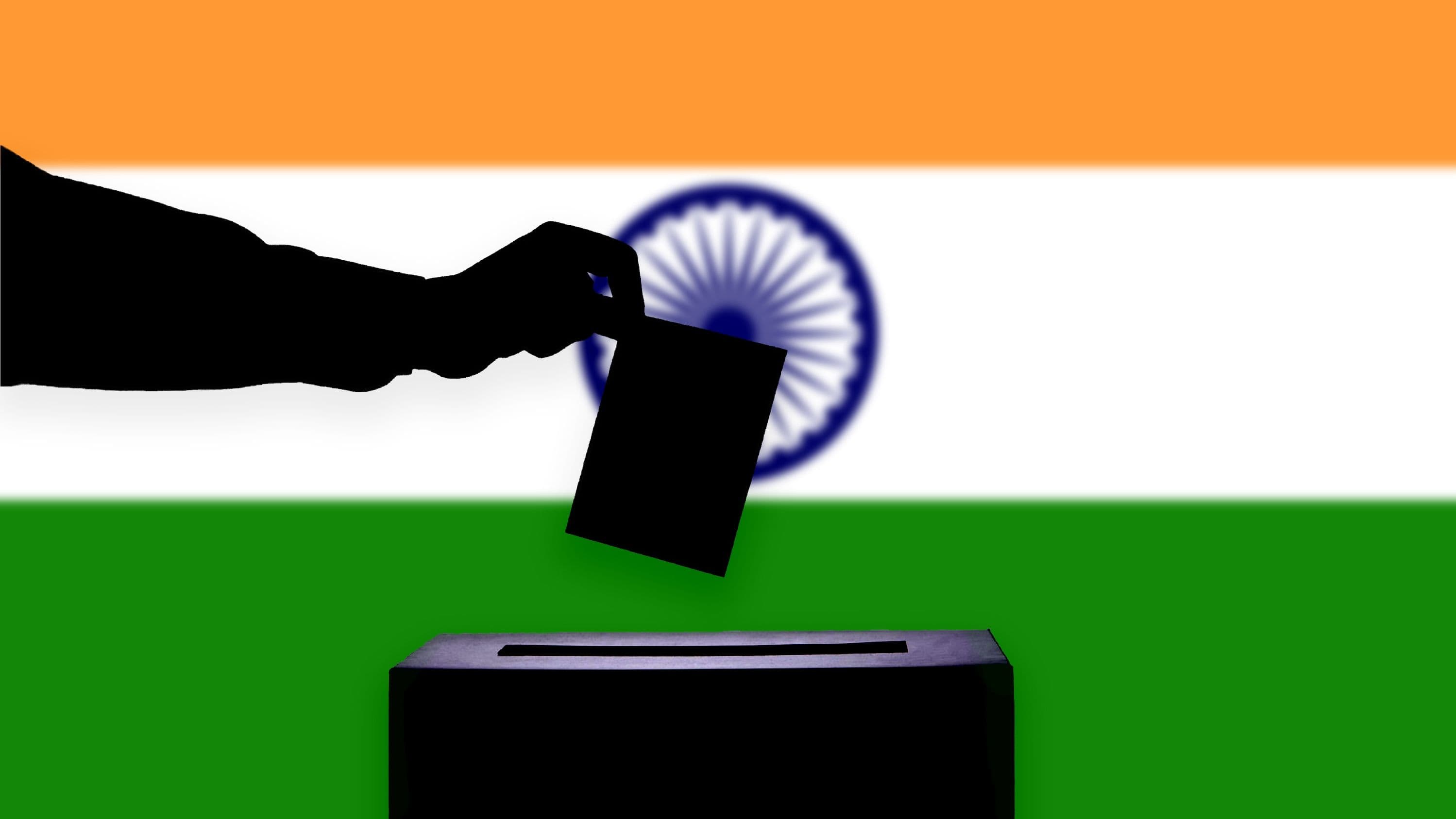 India flag with ballot box (Gettyimages/btgbtg)