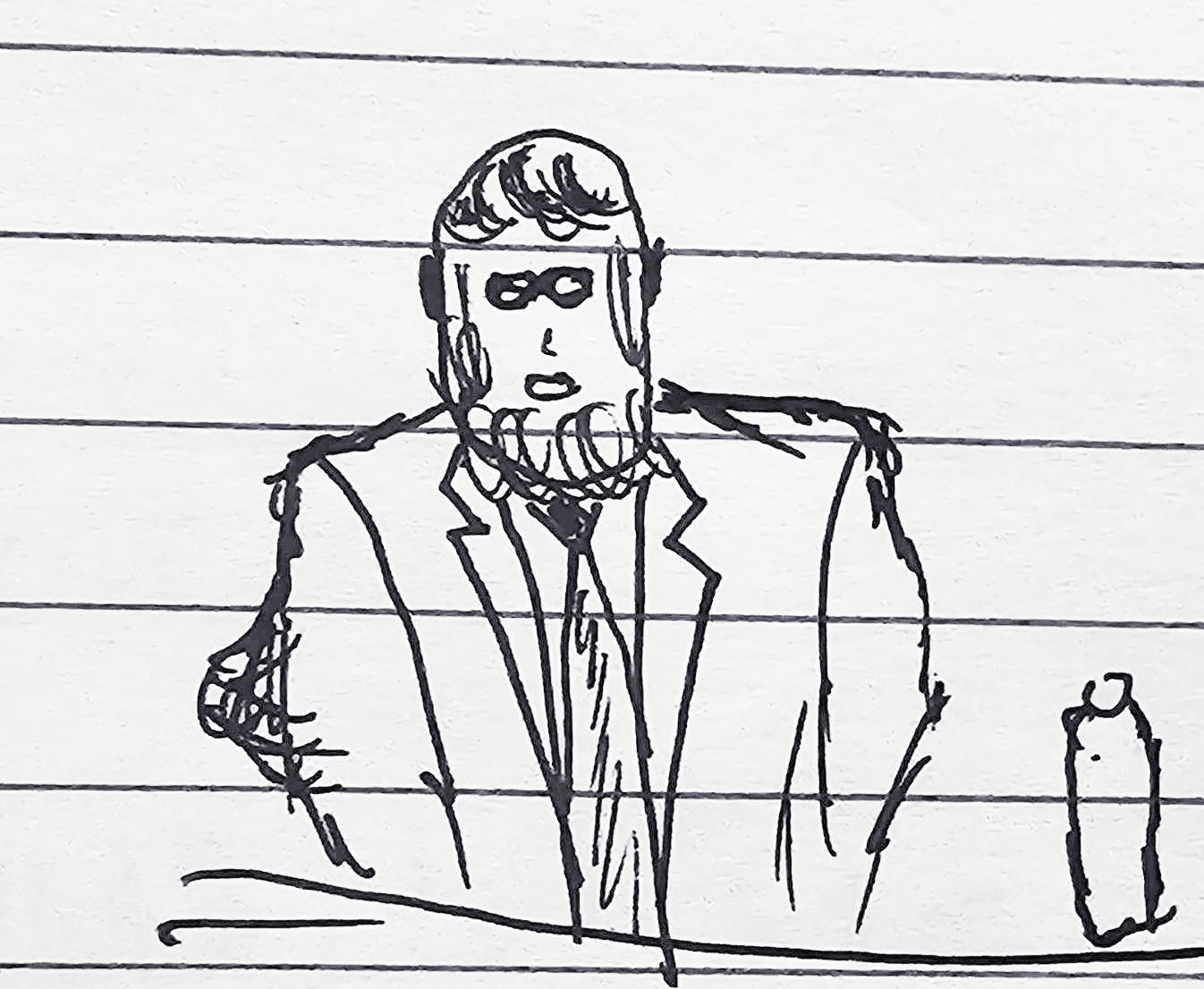 Sketch of accounting professor Peter Easton testifying in the trial of Sam Bankman-Fried. (Nik De/CoinDesk)