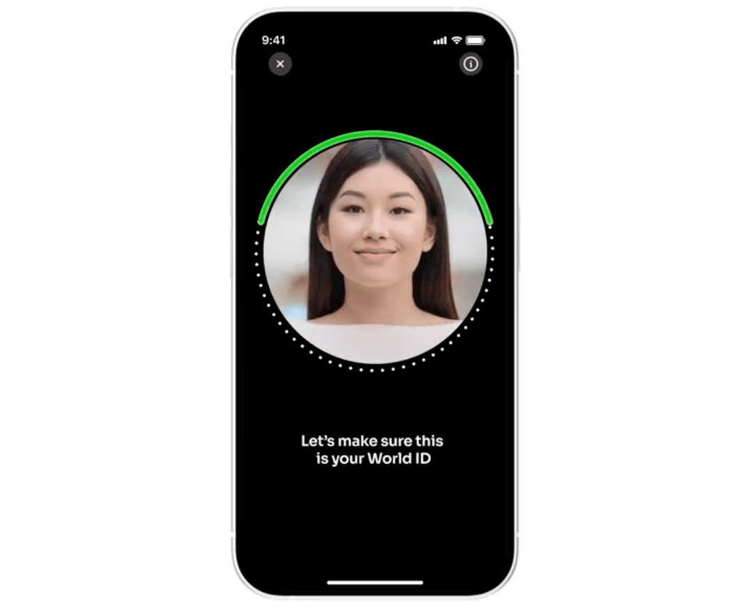 Screengrab from demo video for Worldcoin's new "Face Auth" (Worldcoin/X)