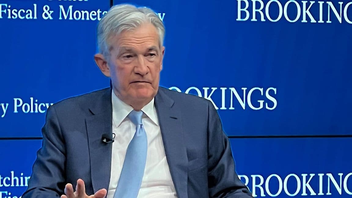 Federal Reserve Chair Jerome Powell speaks at the Brookings Institute in Washington, D.C. on Nov. 30, 2022. (Helene Braun/CoinDesk) 16:9CROP