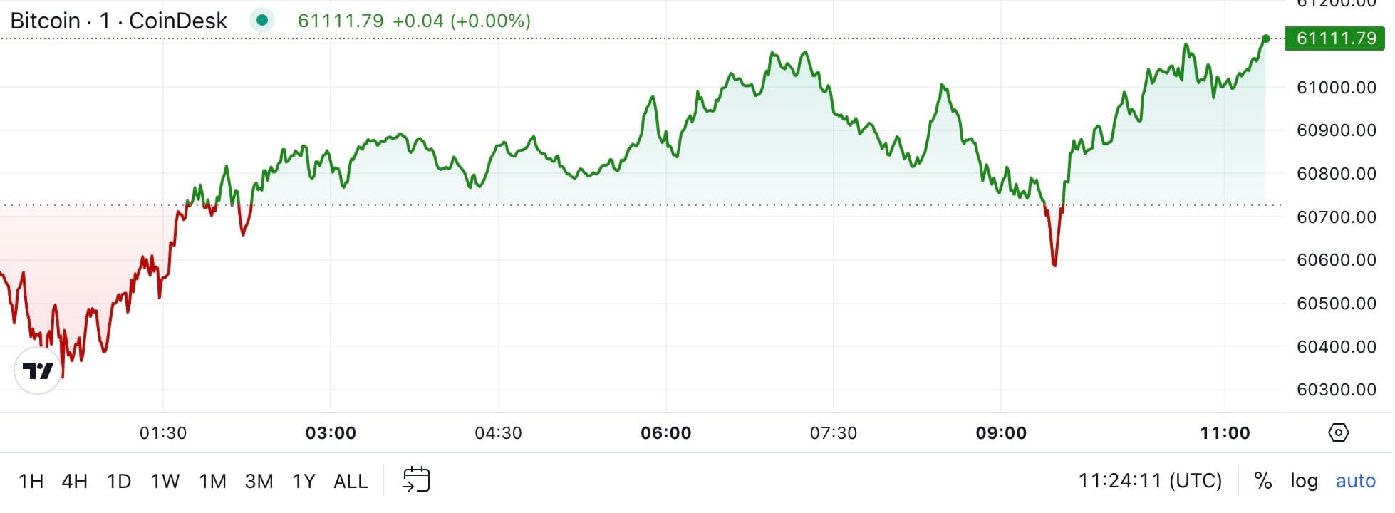 BTC price, FMA Oct. 10 2024 (CoinDesk)