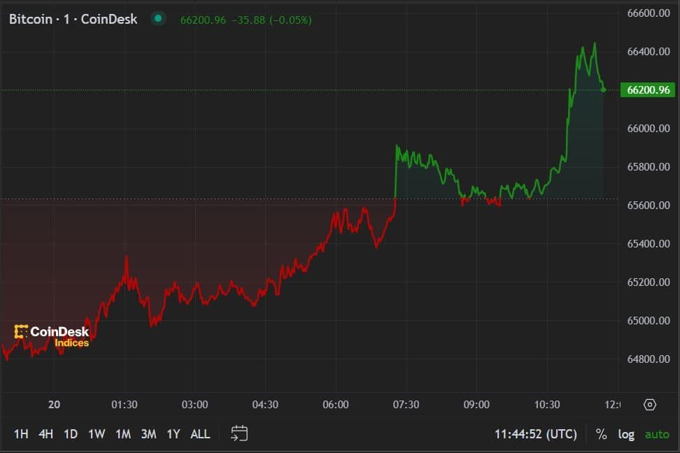 BTC price, FMA June 20 2024 (CoinDesk)