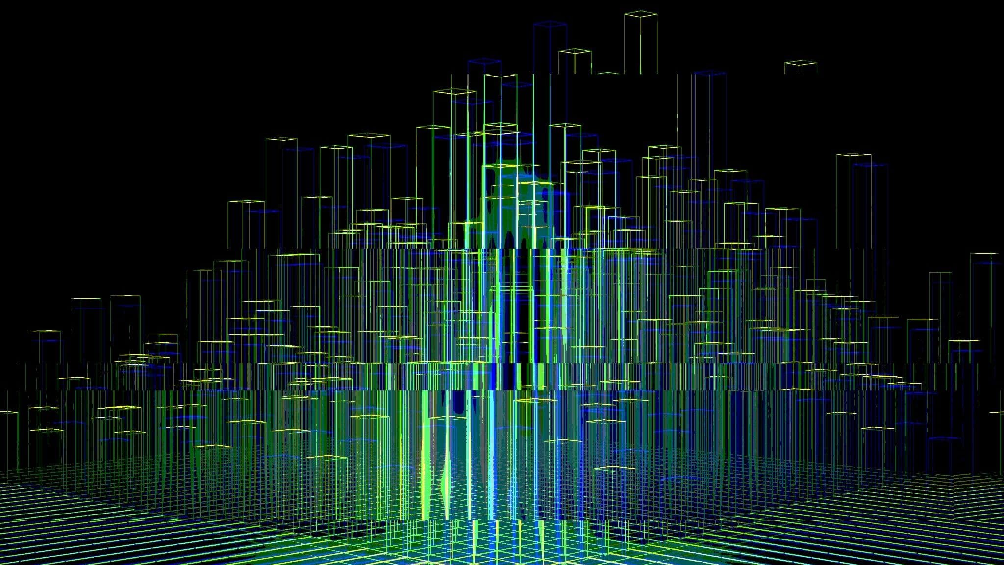 digitalization, tokenization, binary, "world of bits," AI, machine learning, light, art installation, (Conny Schneider/Unsplash, modified by CoinDesk)