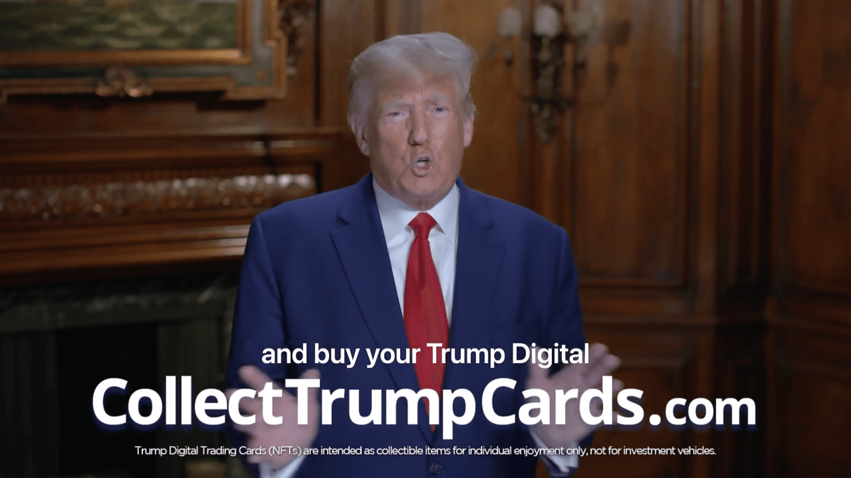 Donald Trump Trading Card NFTs commercial (CollectTrumpCards.com)