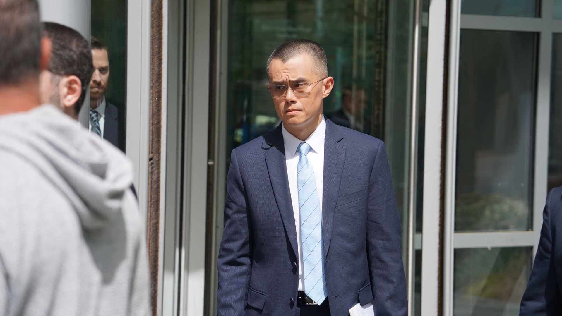 16:9CROP Binance founder Changpeng Zhao exits a Seattle courthouse after being sentenced to four months in prison. (Danny Nelson/CoinDesk)