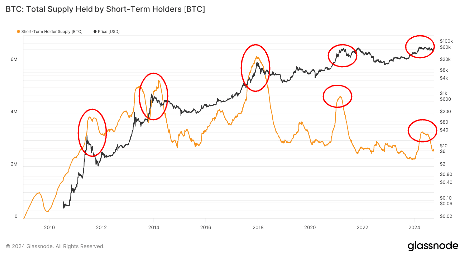 BTC: Short Term Holder Supply (Glassnode)