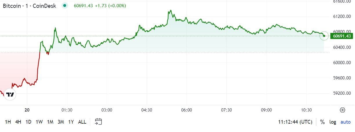 BTC price, FMA Aug. 20 2024 (CoinDesk)