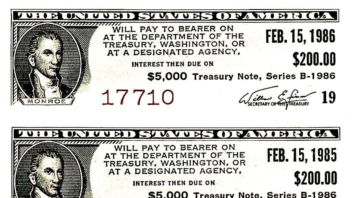 (16:9 CROP) A 1976 Treasury bill worth $5000. (Wikimedia/CoinDesk)