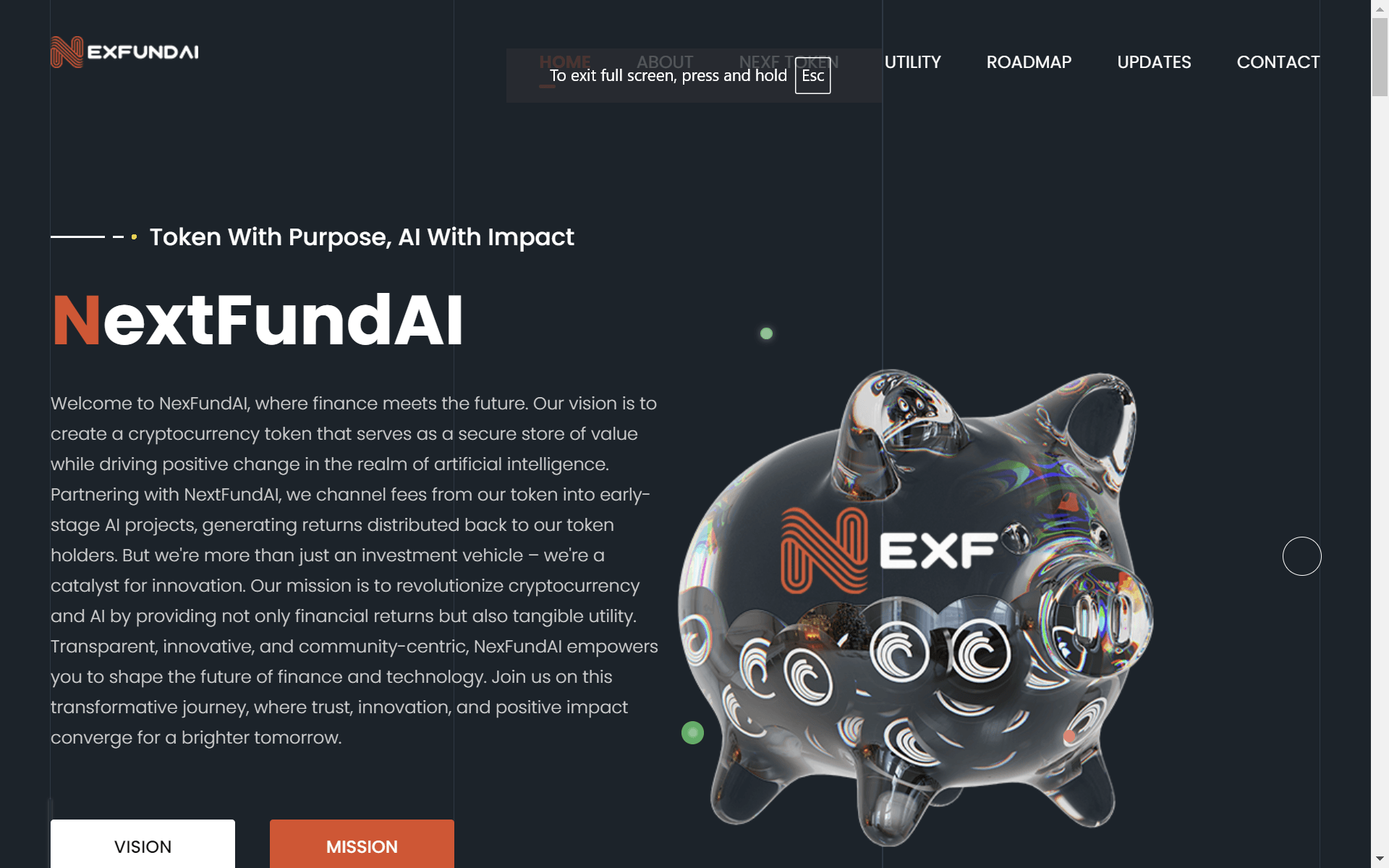 NexFundAI's site, before it was taken down (FBI)