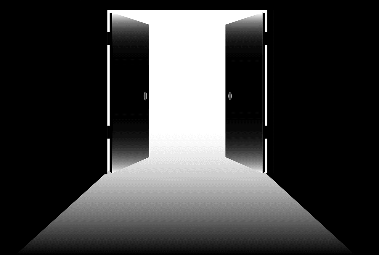 Open doors, doorway, exit, freedom (Source: mcmurryjulie/Pixabay)