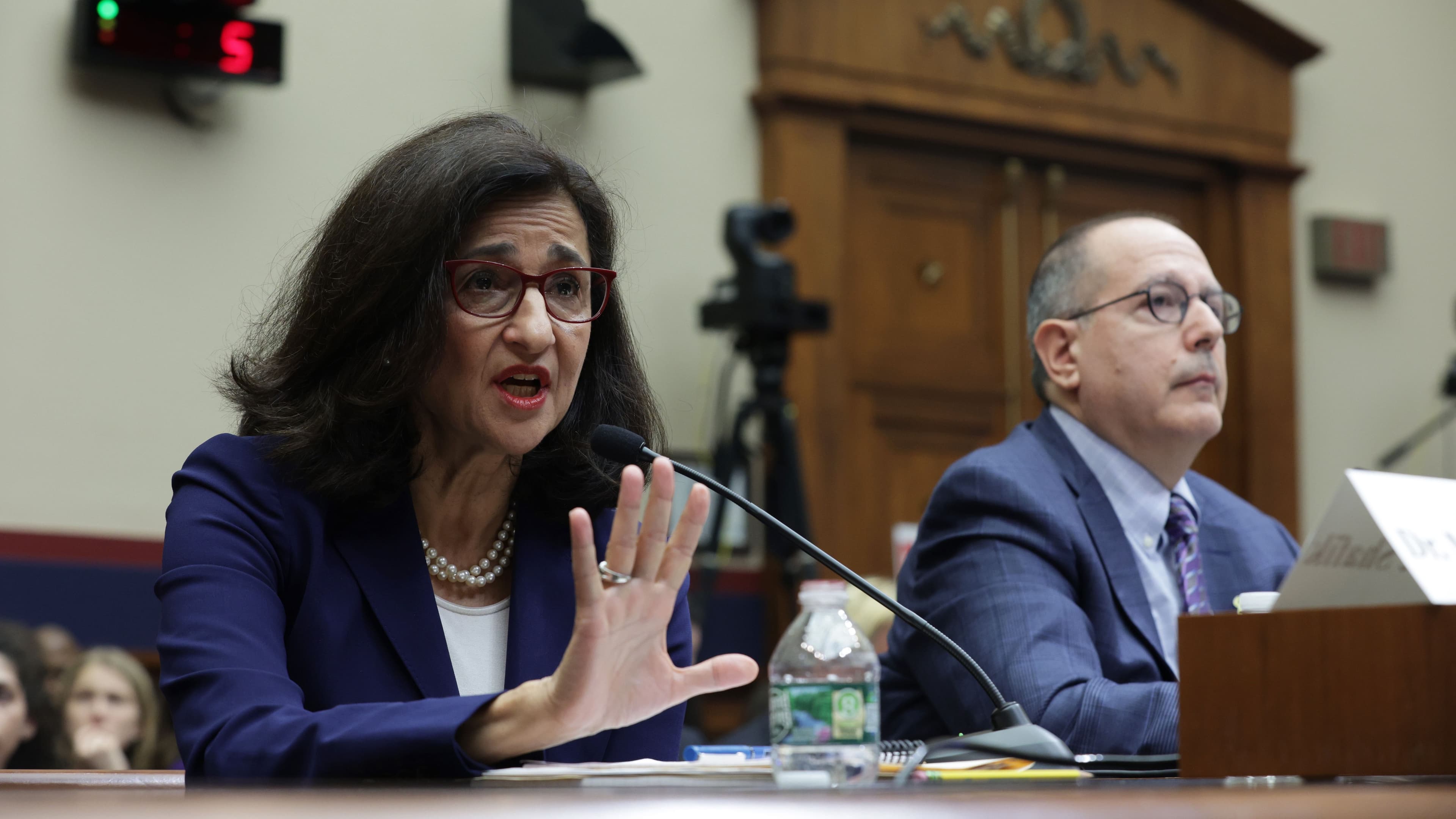 Columbia University President Minouche Shafik (Alex Wong/Getty Images)