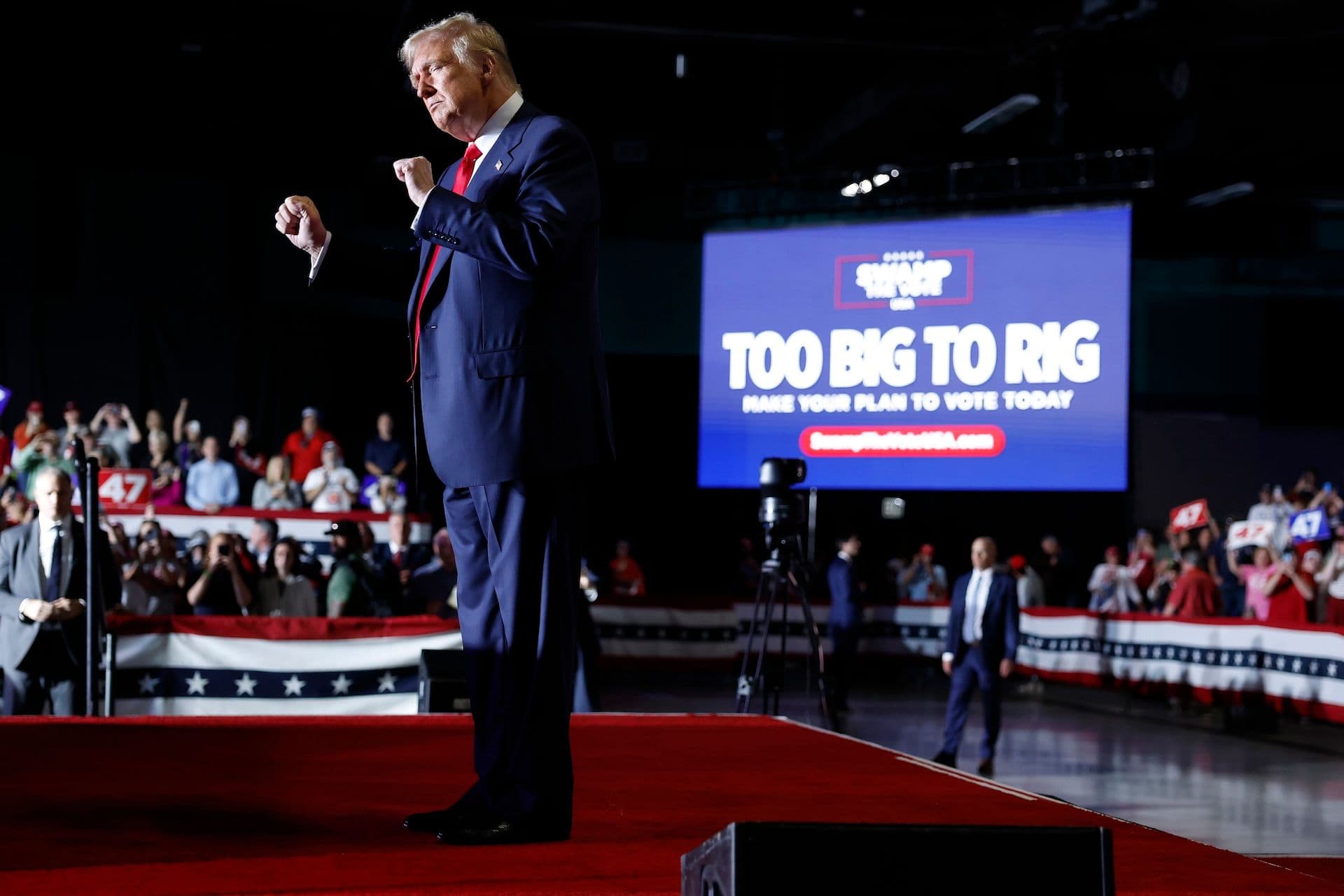 Donald Trump Holds Campaign Rally In Greensboro, NC As He Campaigns For President