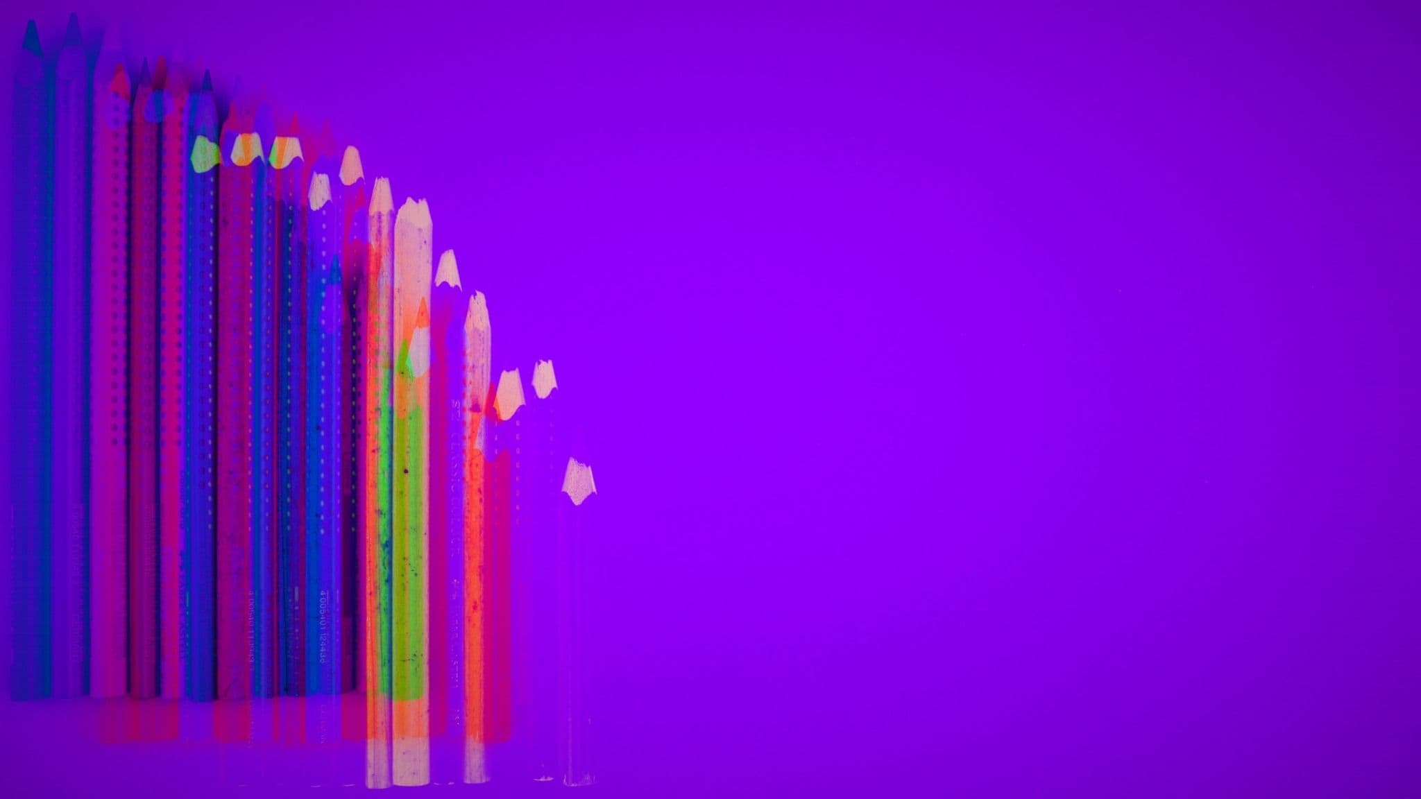 16:9 pencils, writing, art, purple, centralized, grouped (Markus Spiske/Unsplash, modified by CoinDesk)