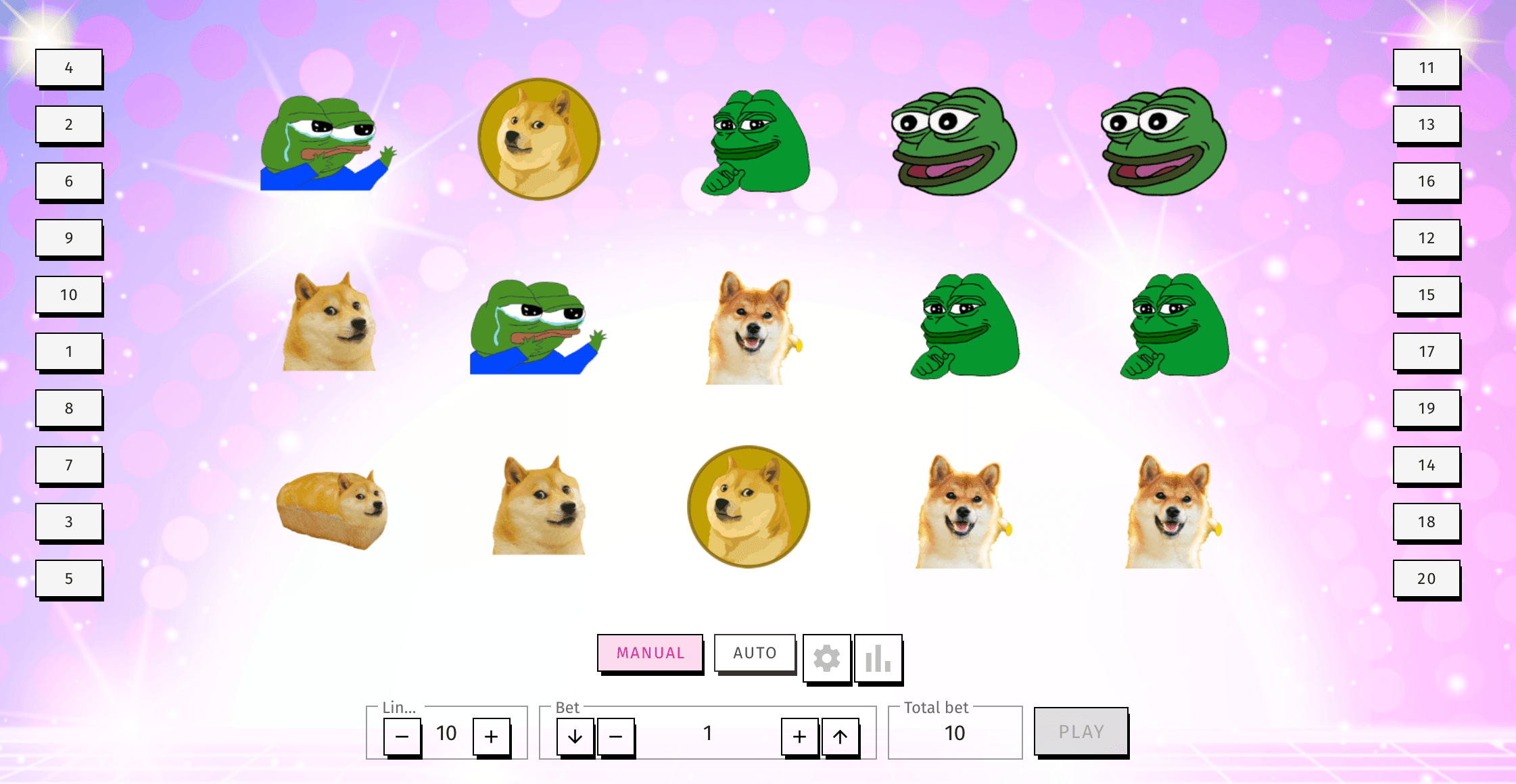 dogecoin/pepe slot machine (Coco Bets)