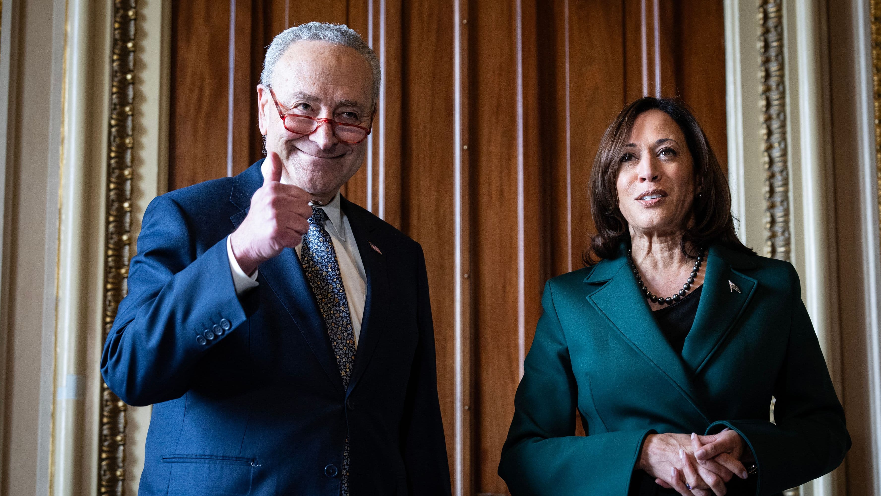 Sen. Schumer Presents Golden Gavel To Vice President Kamala Harris, Honoring Harris As VP With Most Senate Votes