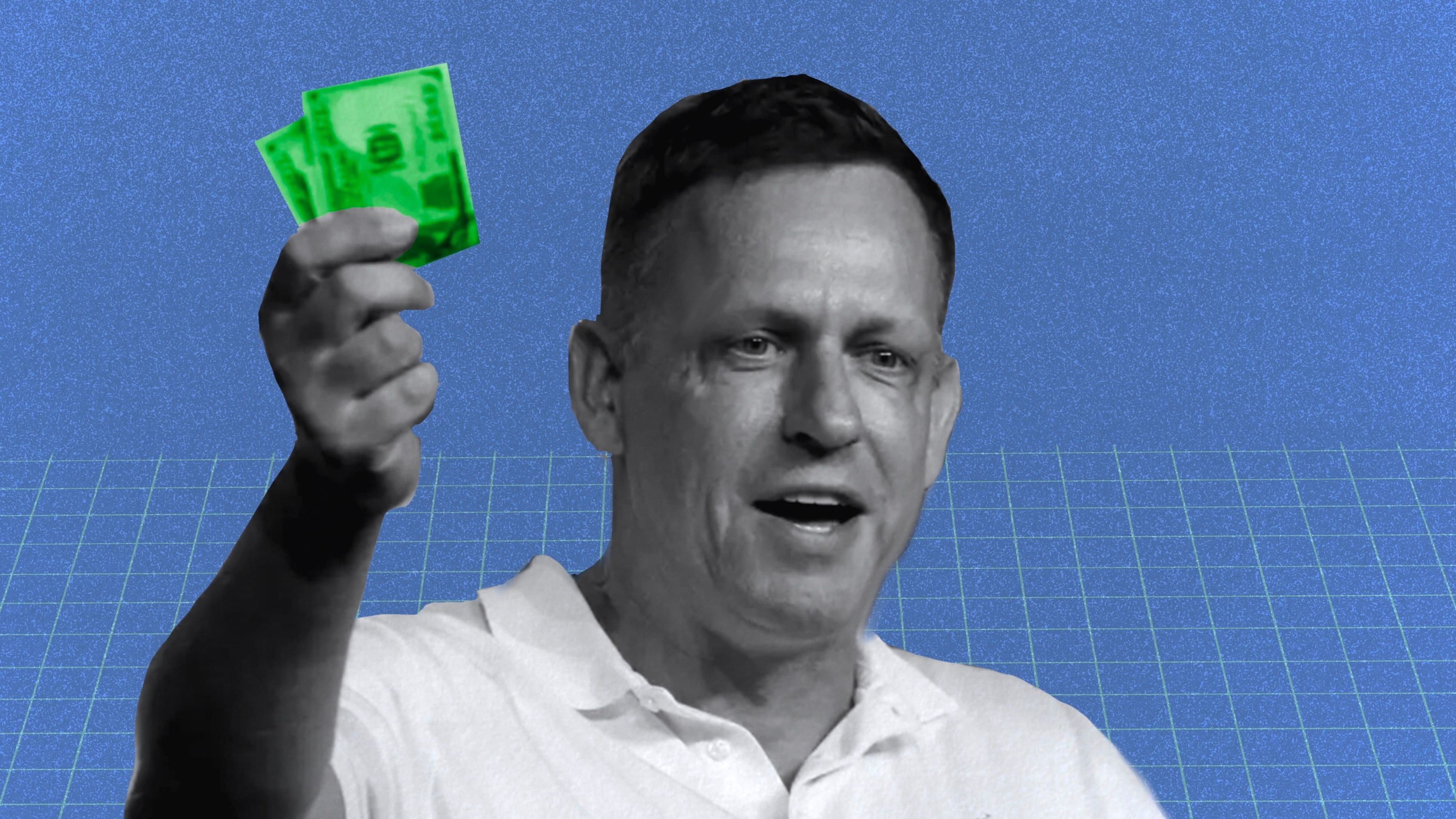 Peter Thiel holding cash Rachel Sun/CoinDesk