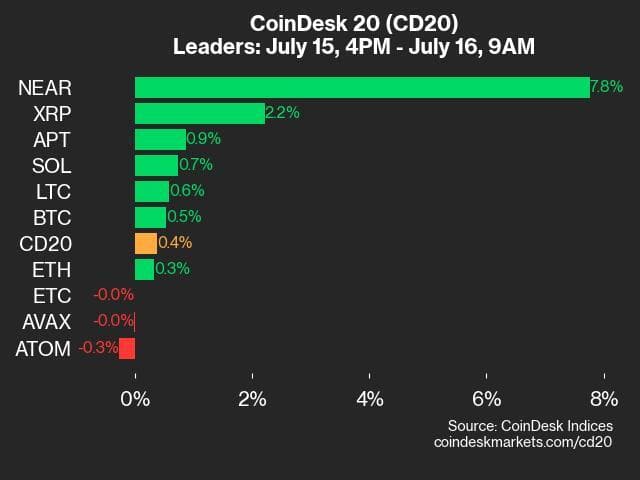 9am CoinDesk 20 Update for 2024-07-16 - leaders